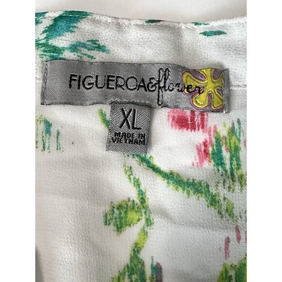 Fig & Flower Womens Sheer Floral Paisley Flowy Boho Hippie Blouse Size XL - Picture 8 of 12